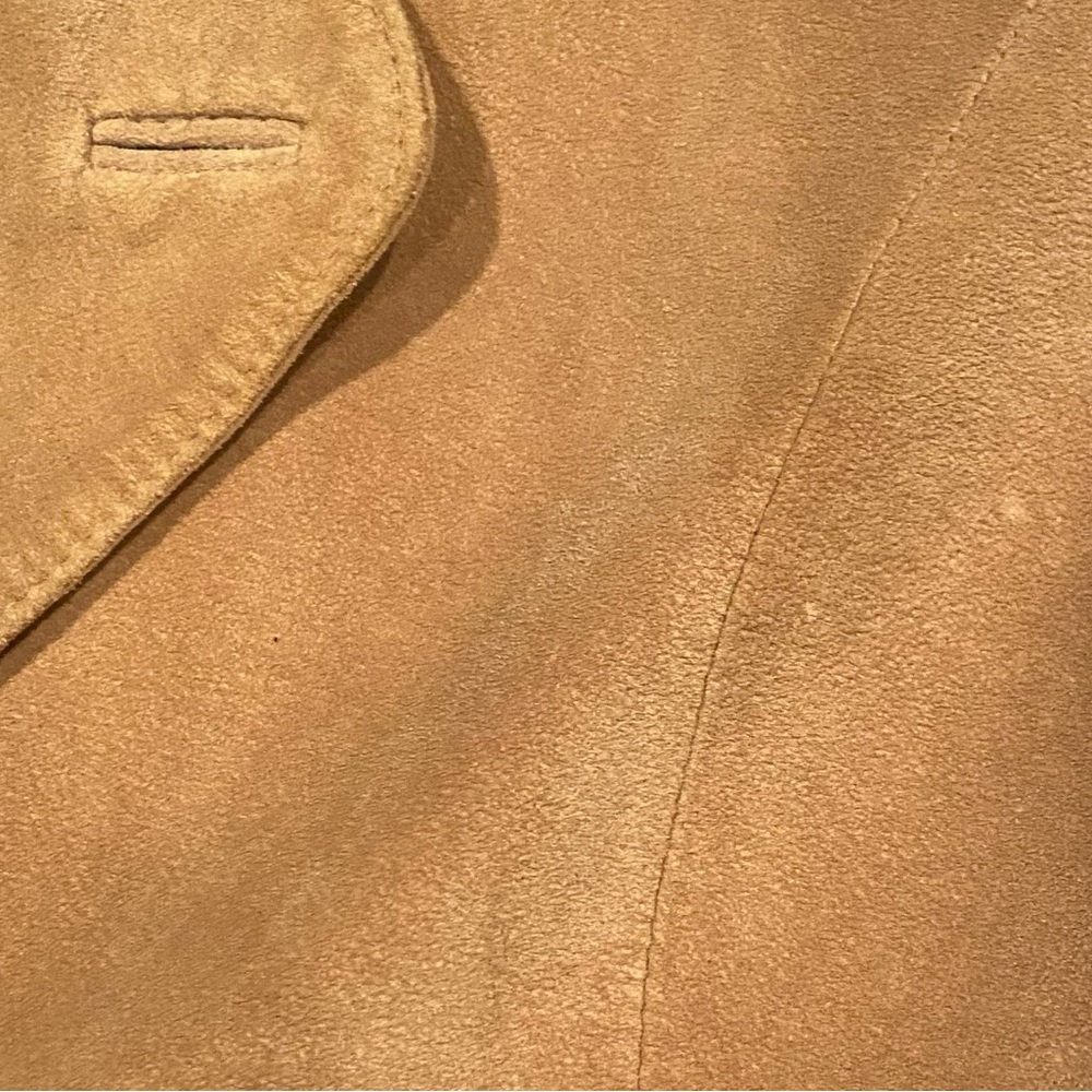Moda International Vintage Tan Suede Belted Jacket fully lined - Picture 7 of 9